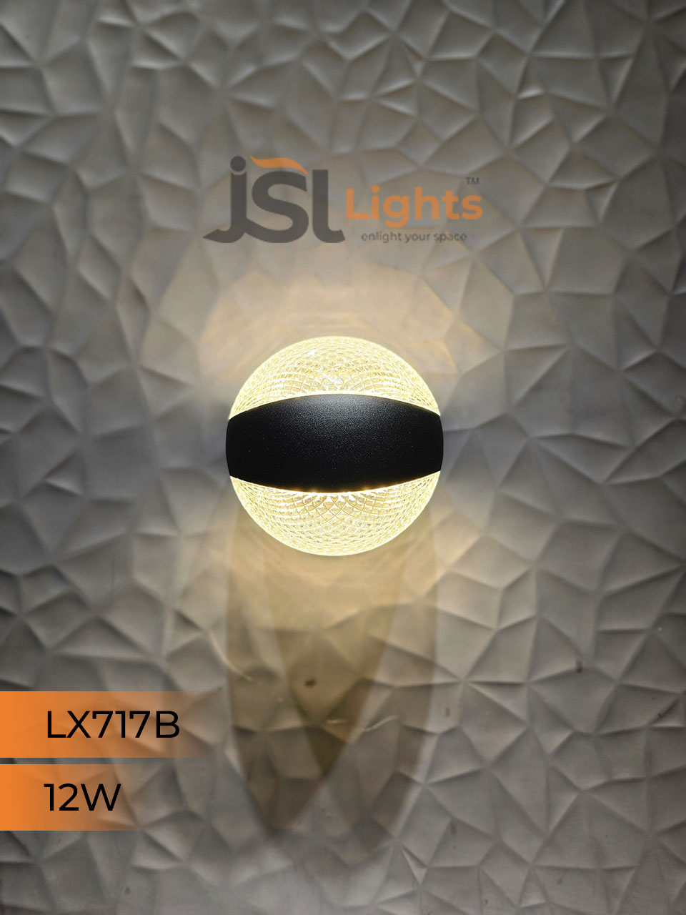 LX 717B 12W Up Down Wall Decorative Light Black Aluminium Body Outdoor Wall Light