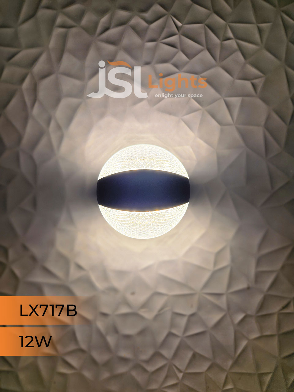 LX 717B 12W Up Down Wall Decorative Light Black Aluminium Body Outdoor Wall Light
