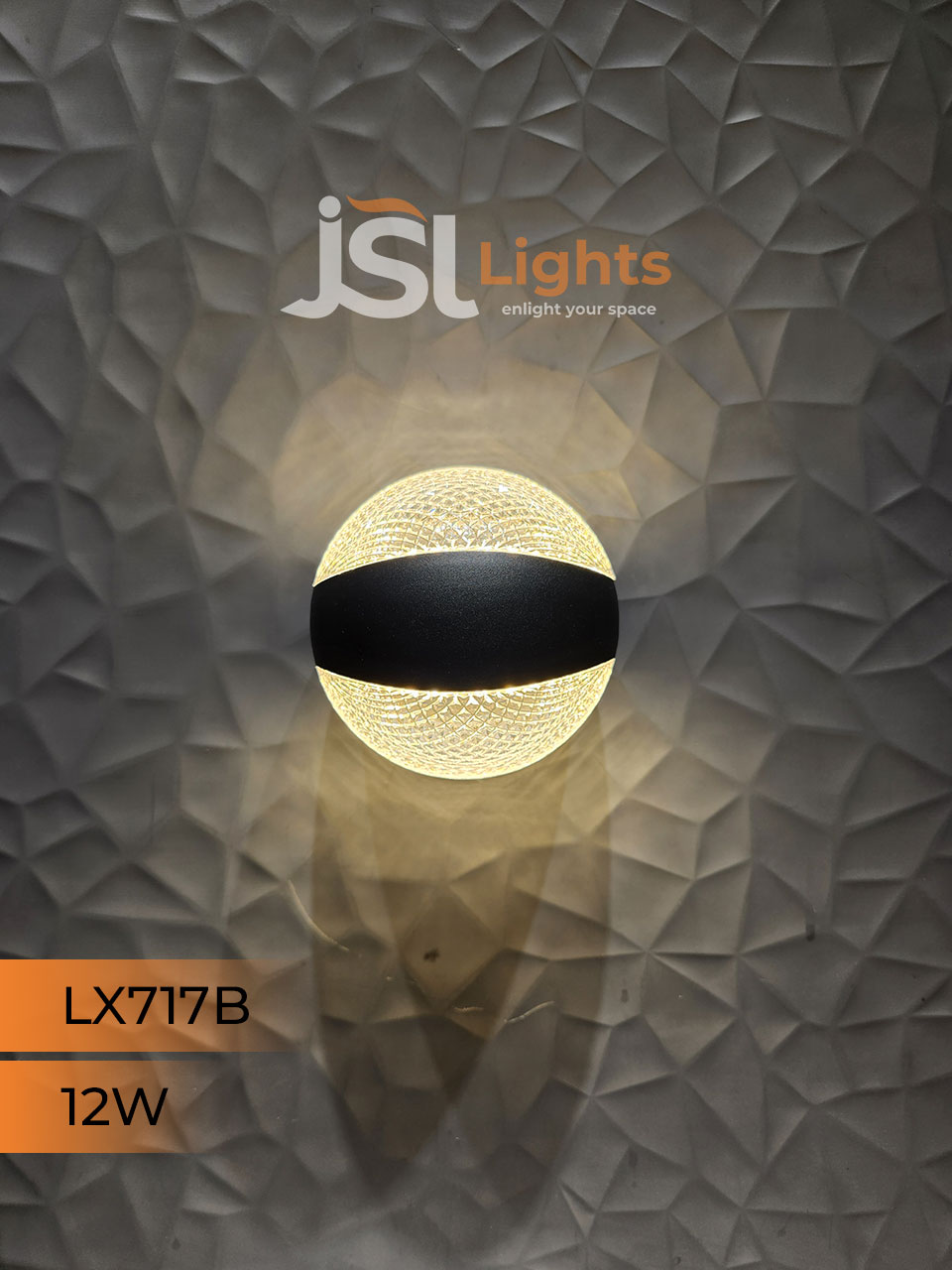 LX 717B 12W Up Down Wall Decorative Light Black Aluminium Body Outdoor Wall Light