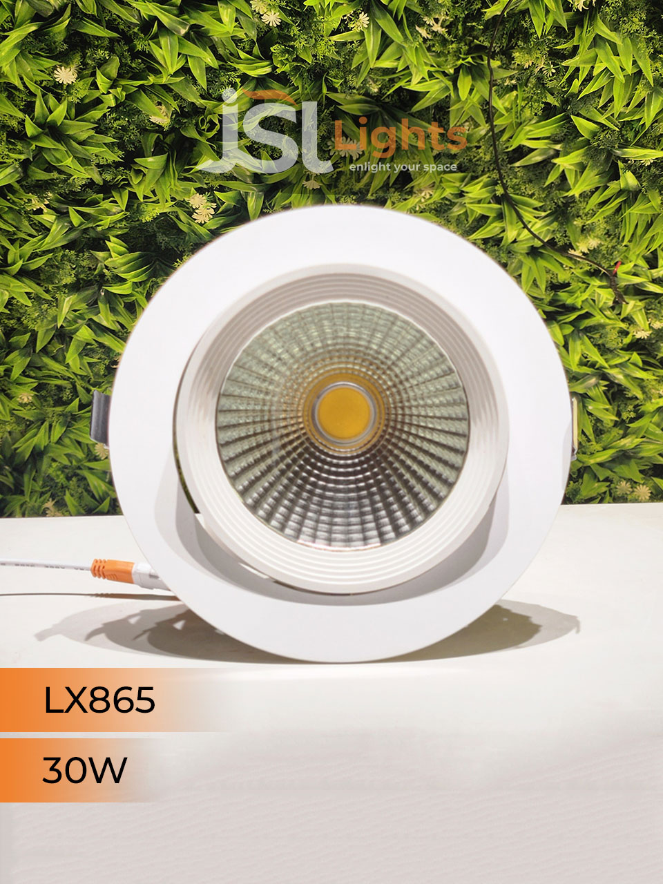 LX 865 30W White Round Zoom Deep Recessed COB Downlight Zoom Focus Light