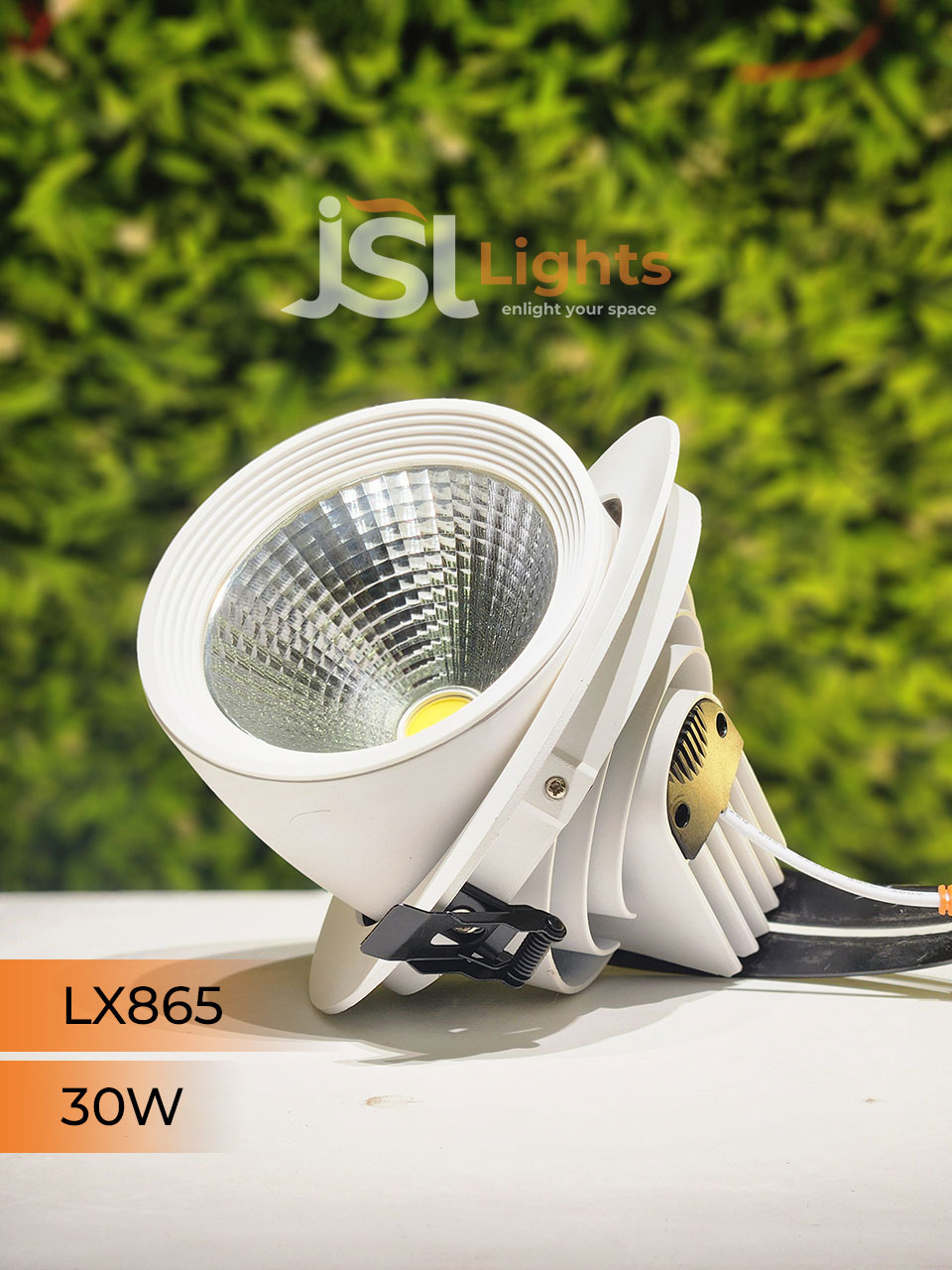 LX 865 30W White Round Zoom Deep Recessed COB Downlight Zoom Focus Light