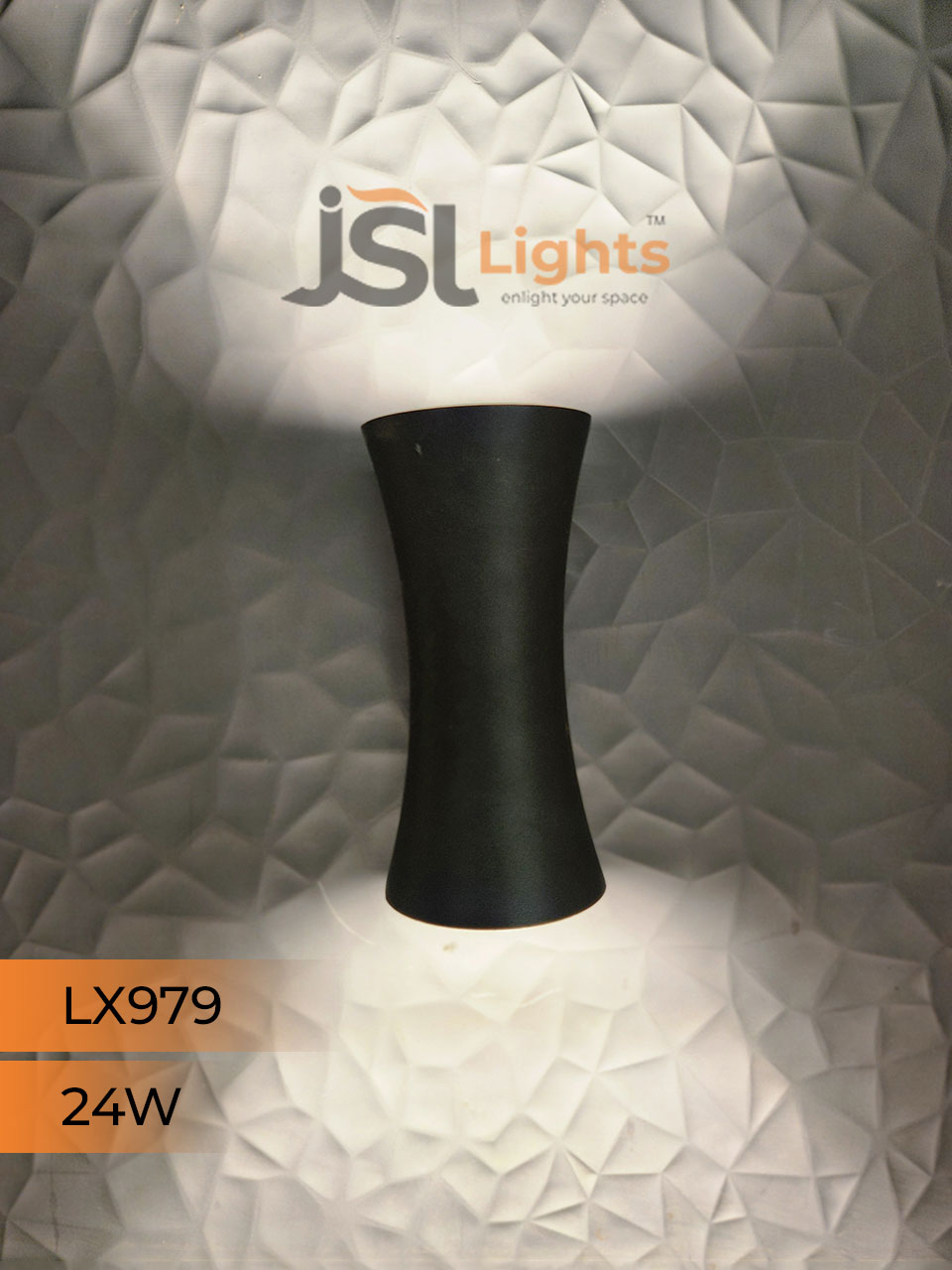 LX 979 24W Up Down Wall Decorative Light Black Aluminium Body Outdoor Wall Light