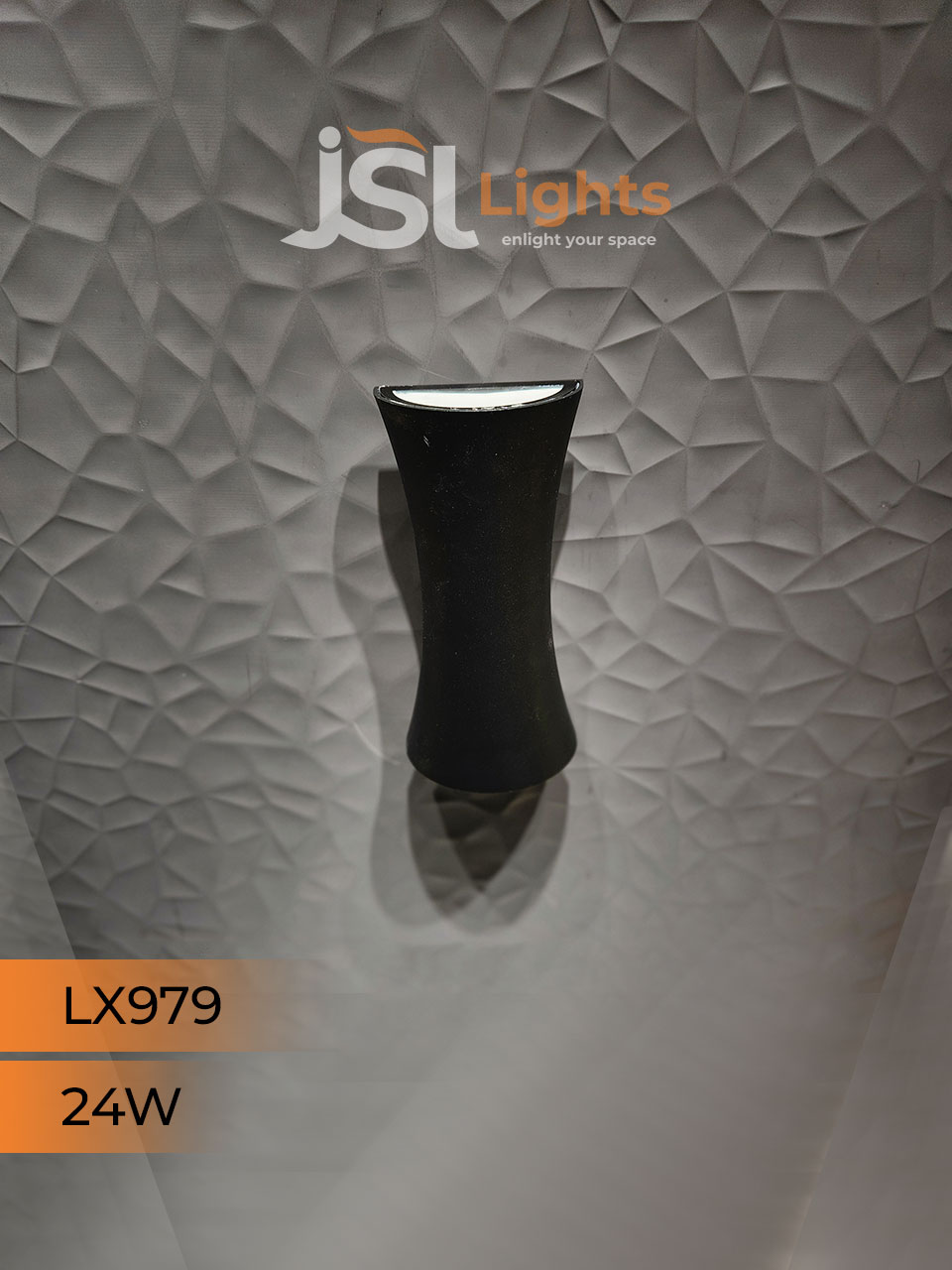LX 979 24W Up Down Wall Decorative Light Black Aluminium Body Outdoor Wall Light