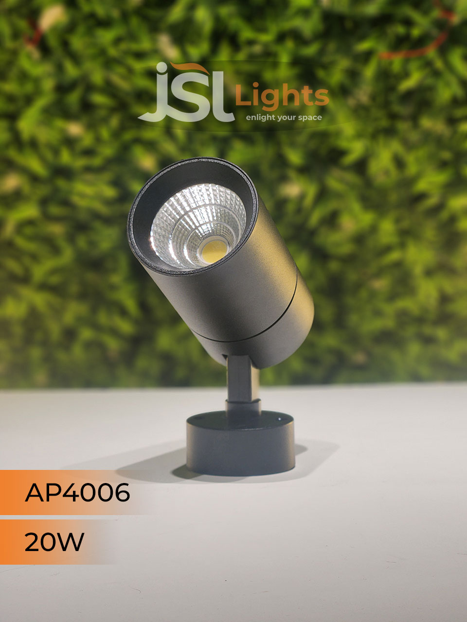 AP 4006 20W LED Surface Wall Spotlight Black Body