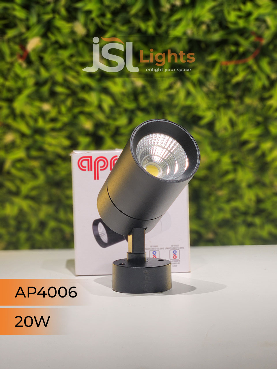 AP 4006 20W LED Surface Wall Spotlight Black Body