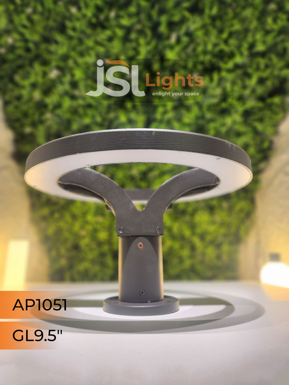 APRA 1051 Outdoor LED Gate Light Pillar Post Light with inbuild 45W LED Aluminium Body