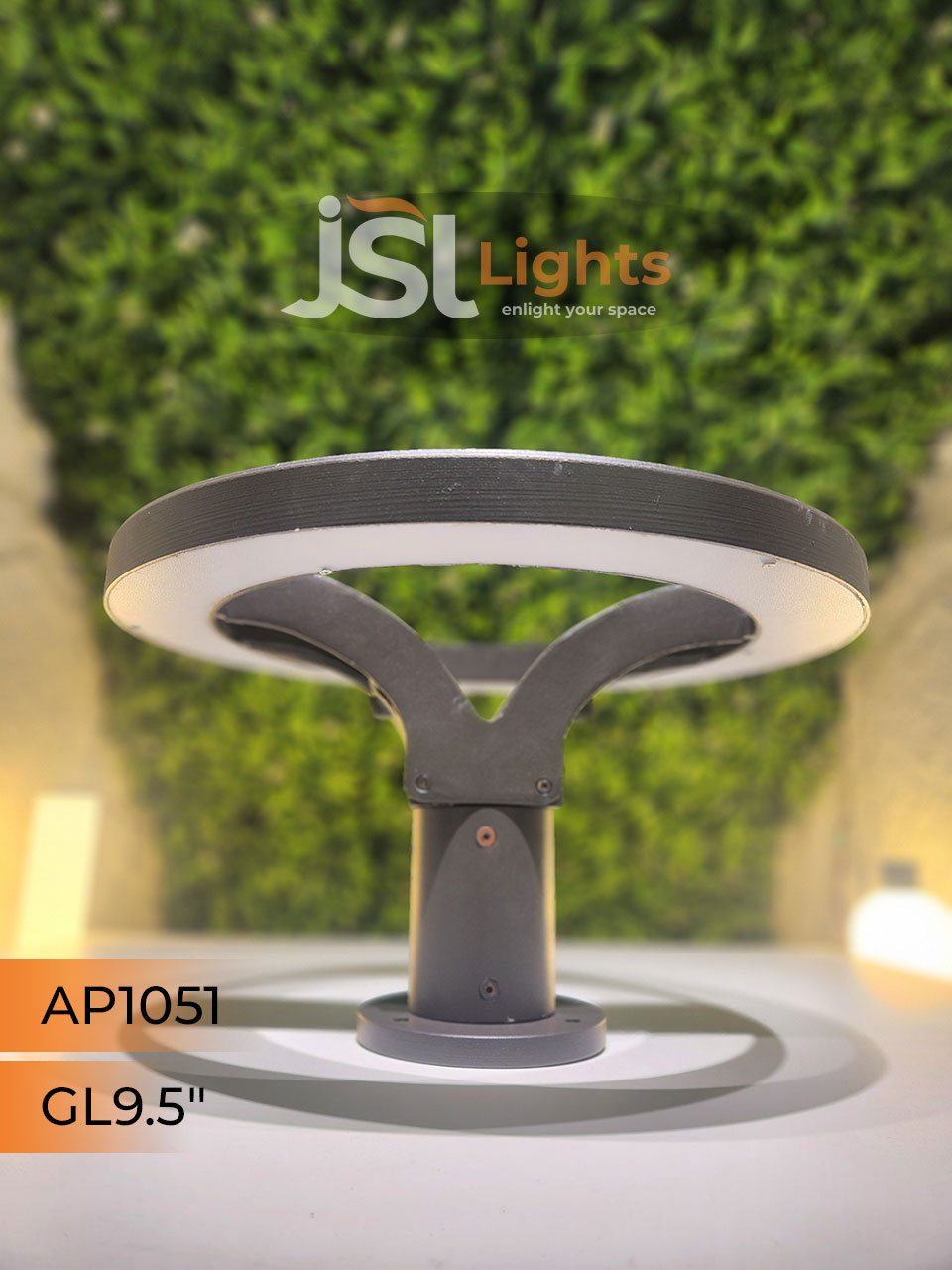APRA 1051 Outdoor LED Gate Light Pillar Post Light with inbuild 45W LED Aluminium Body