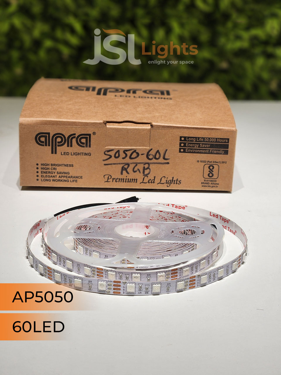 APRA 12V 5050 RGB 60Led Strip Light 5Mt Pack