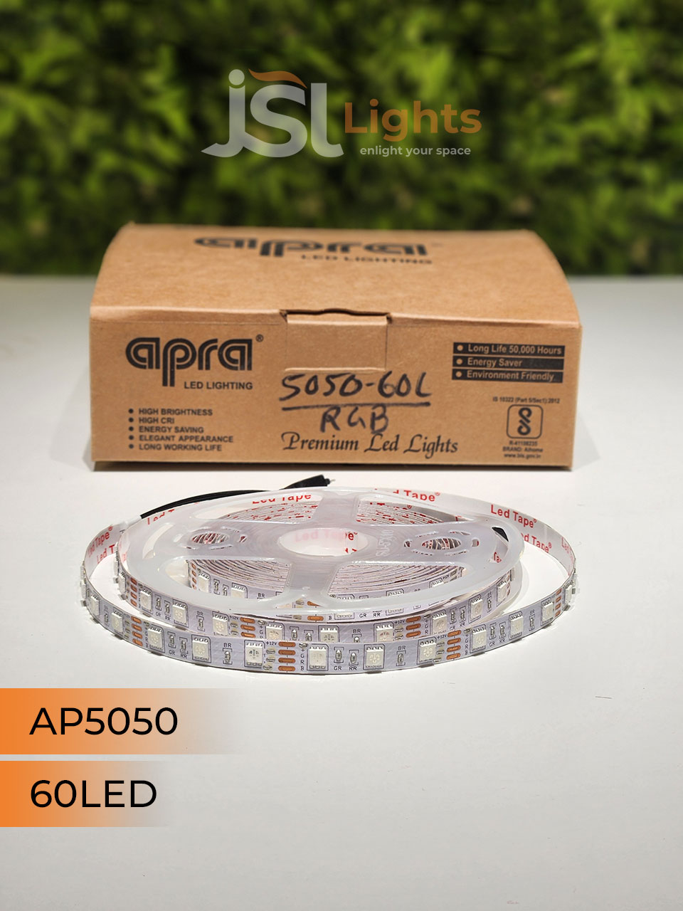 APRA 12V 5050 RGB 60Led Strip Light 5Mt Pack