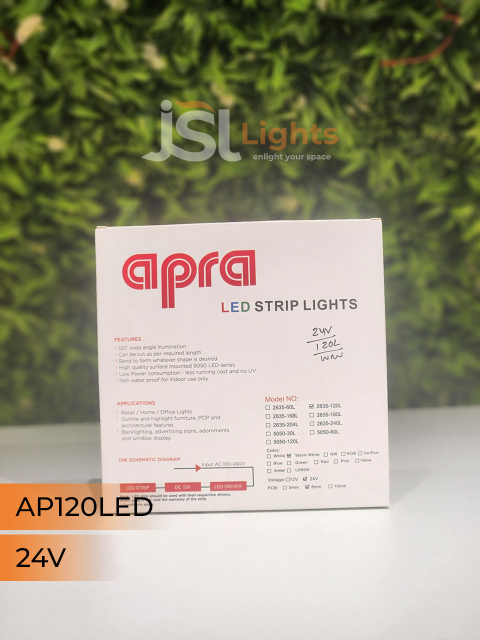 Apra 24V 120 LED Strip Light for Profile Lighting 2835 SMD Profile Channel 120 Bulb LED Copper Strip Light 3K 4K 6K Cove Light