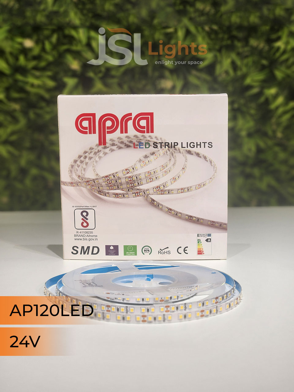 Apra 24V 120 LED Strip Light for Profile Lighting 2835 SMD Profile Channel 120 Bulb LED Copper Strip Light 3K 4K 6K Cove Light