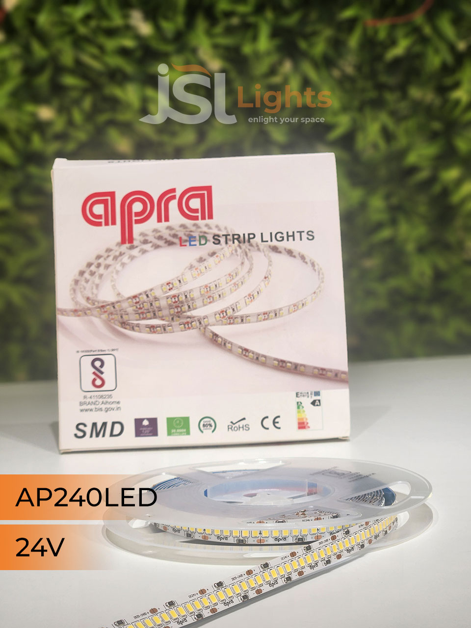 Apra 24V 240 LED Strip Light for Profile Lighting 2835 SMD Profile Channel 240 Bulb LED Copper Strip Light 3K 4K 6K Cove Light