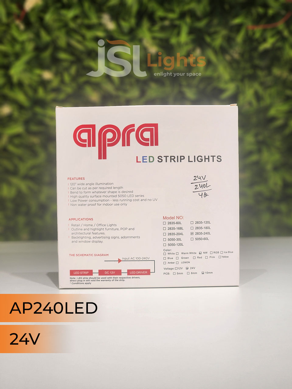 Apra 24V 240 LED Strip Light for Profile Lighting 2835 SMD Profile Channel 240 Bulb LED Copper Strip Light 3K 4K 6K Cove Light
