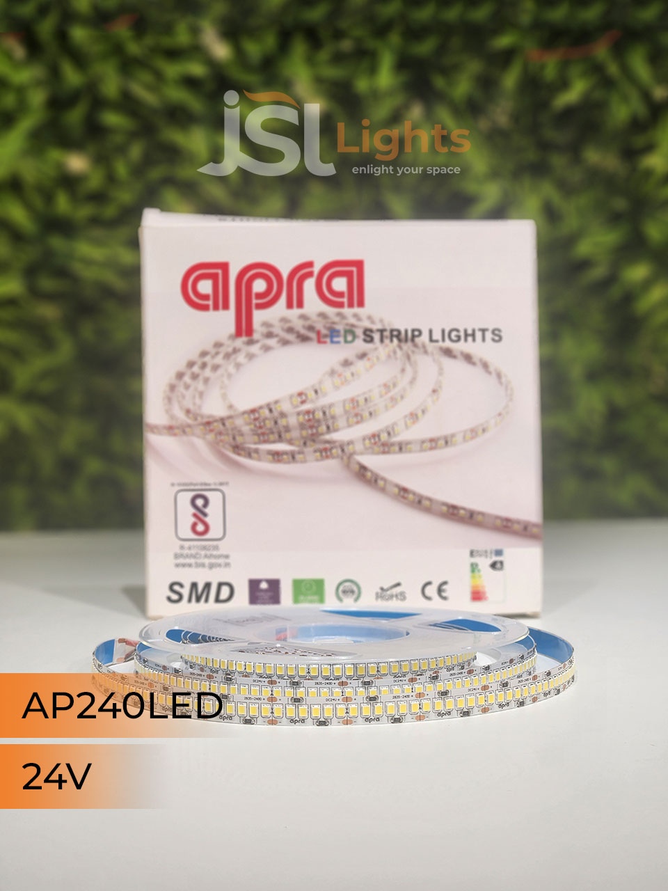 Apra 24V 240 LED Strip Light for Profile Lighting 2835 SMD Profile Channel 240 Bulb LED Copper Strip Light 3K 4K 6K Cove Light