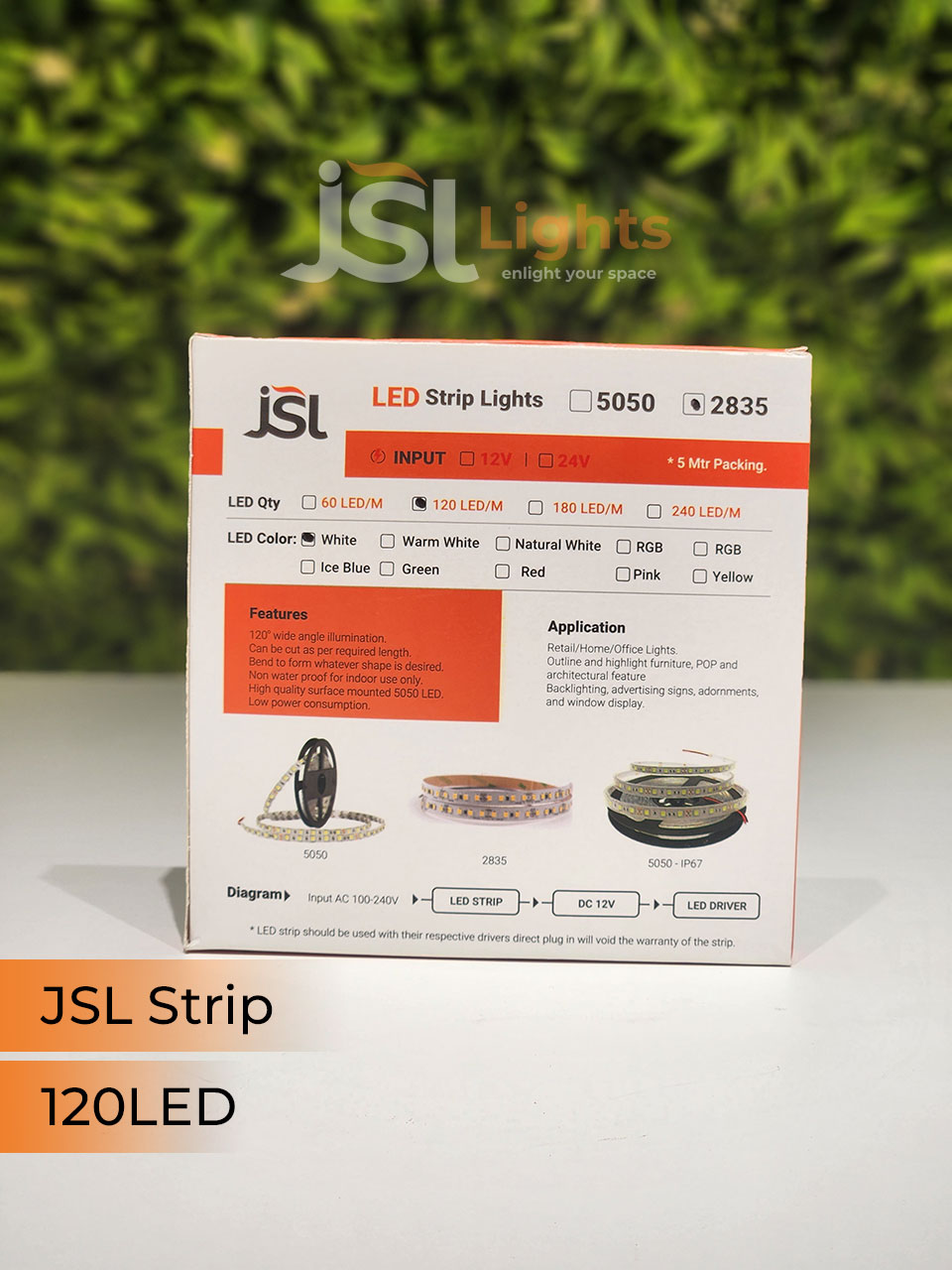 JSL 12V 2835 120Led Strip Light 5Mt Pack