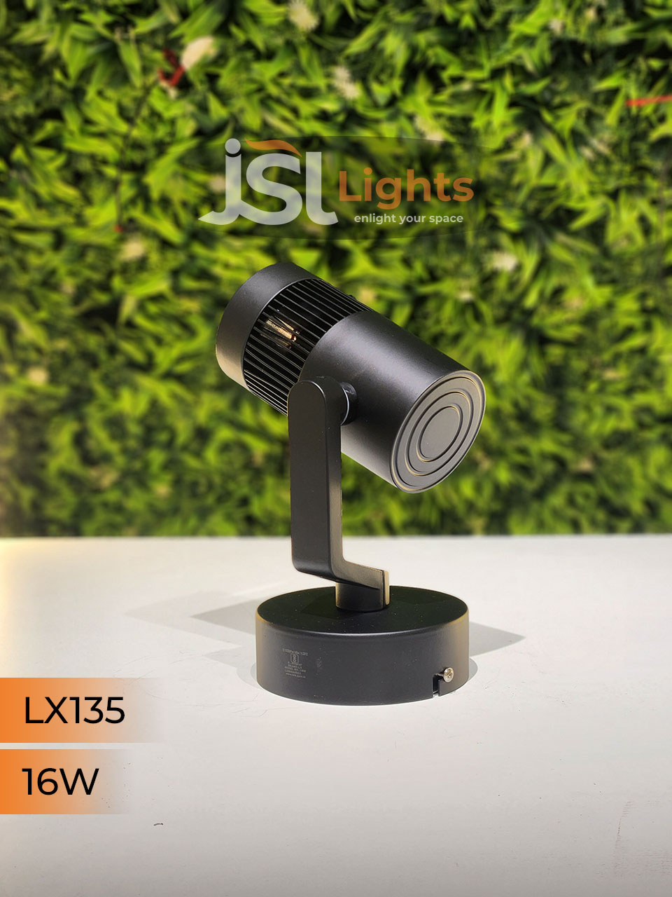 LX 135 16W LED Wall Spotlight Black Body