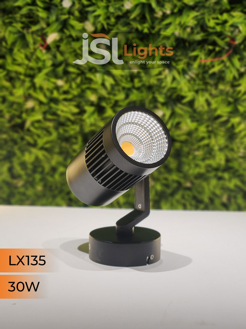 LX 135 30W LED Wall Spotlight Black Body