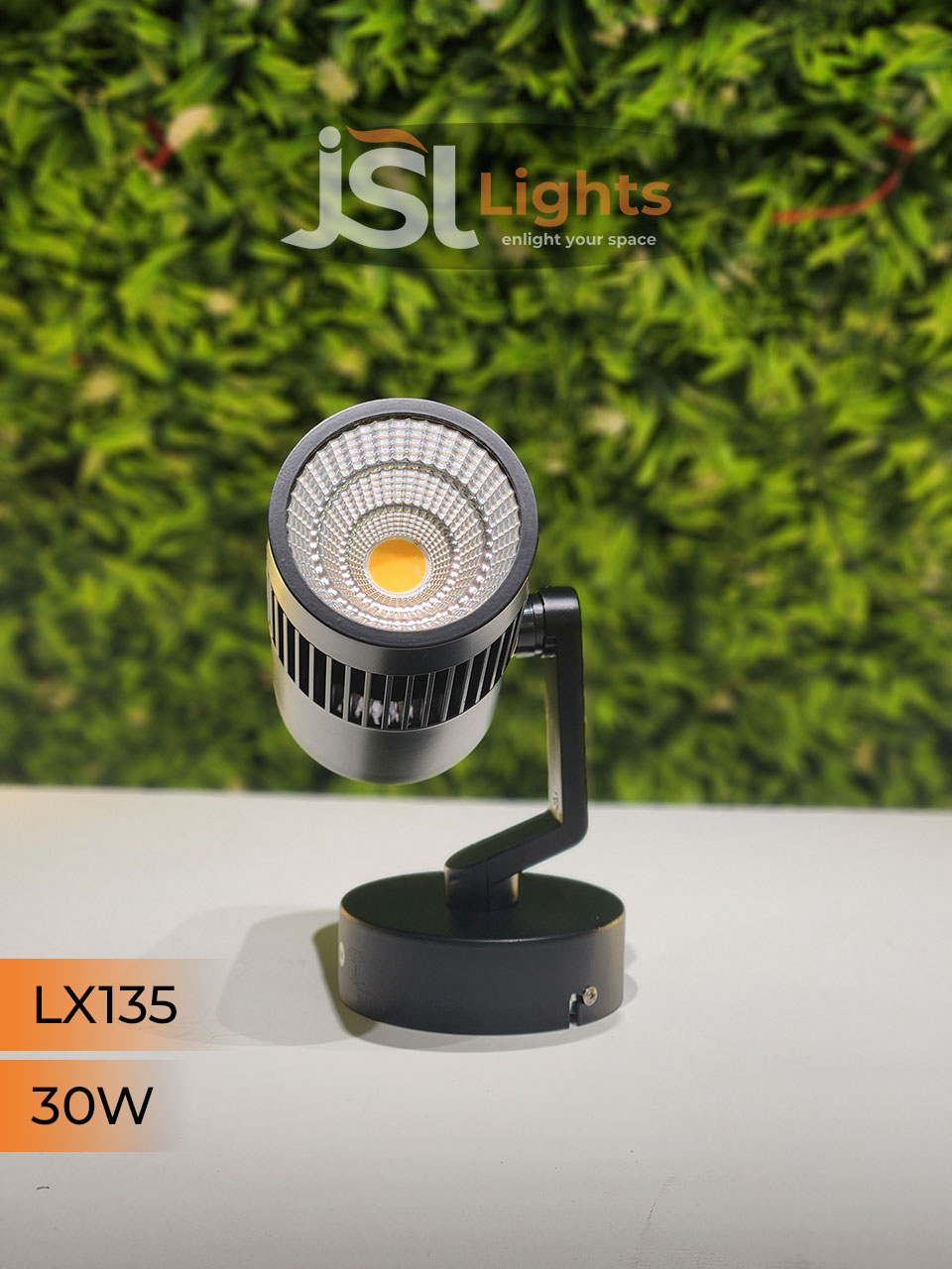 LX 135 30W LED Wall Spotlight Black Body