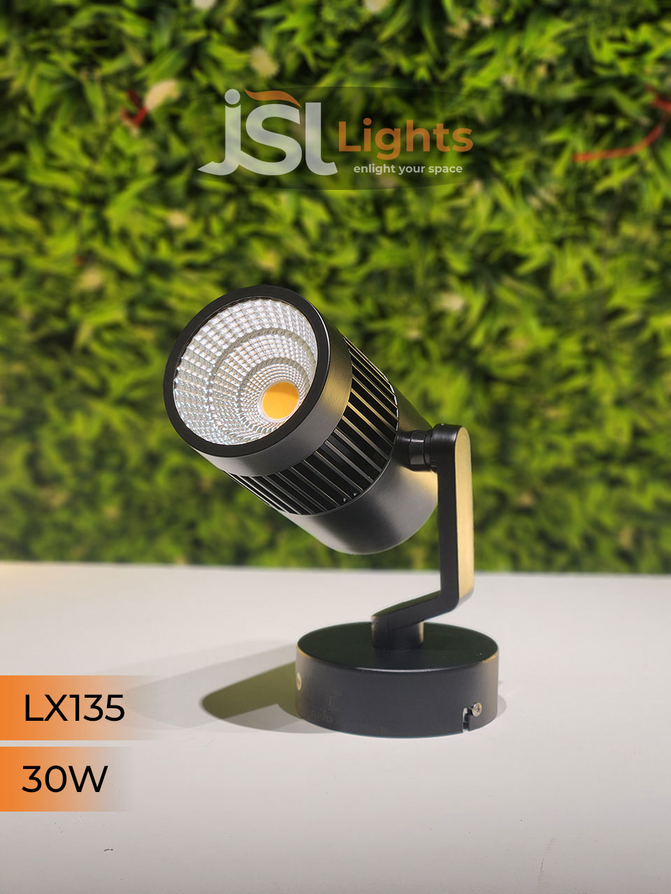 LX 135 30W LED Wall Spotlight Black Body