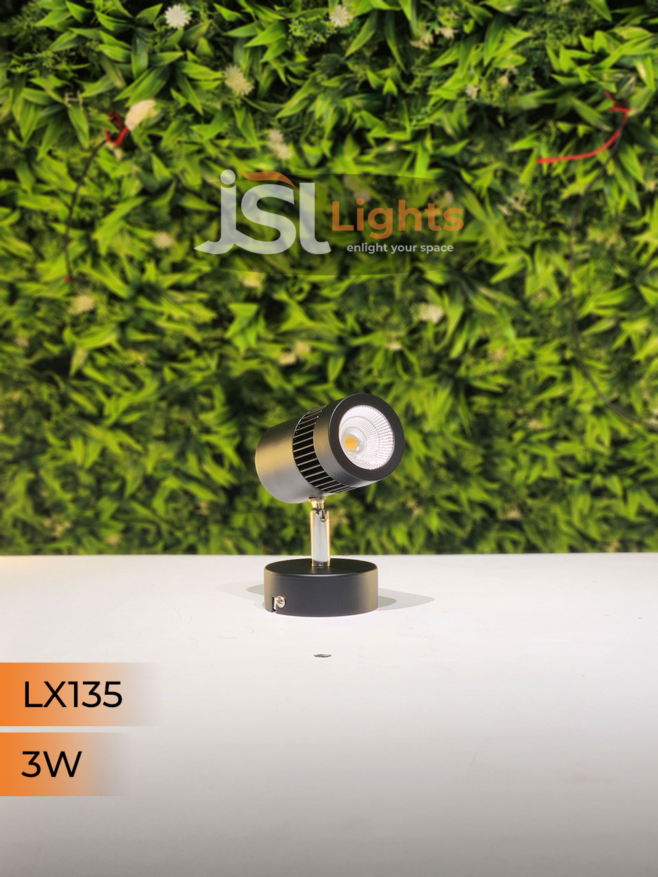 LX 135 3W LED Wall Spotlight Black Body