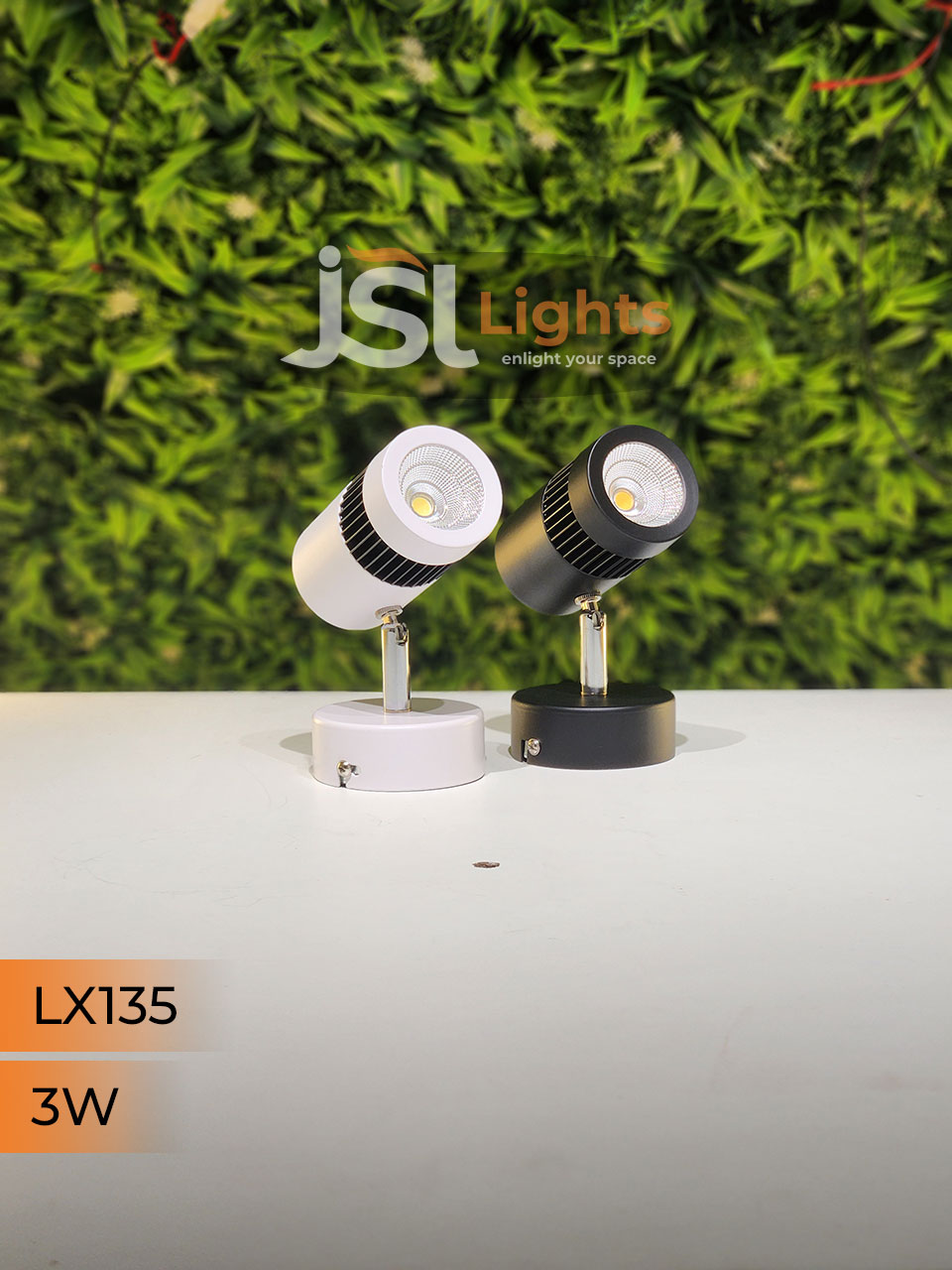 LX 135 3W LED Wall Spotlight Black Body