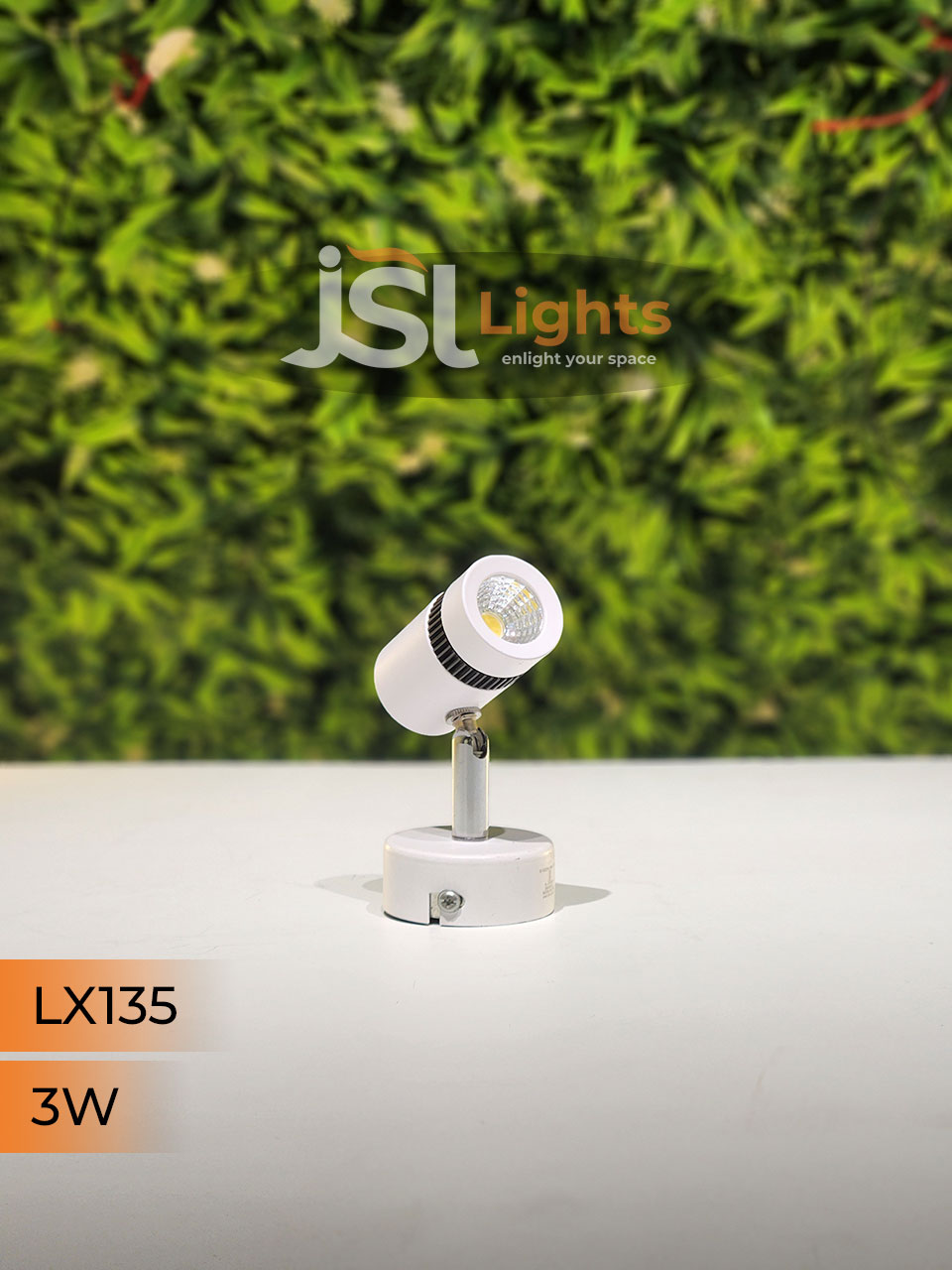 LX 135 3W LED Wall Spotlight White Body