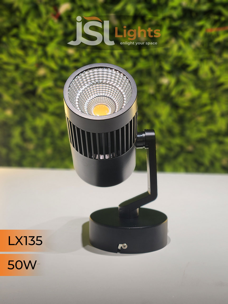 LX 135 50W LED Wall Spotlight Black Body
