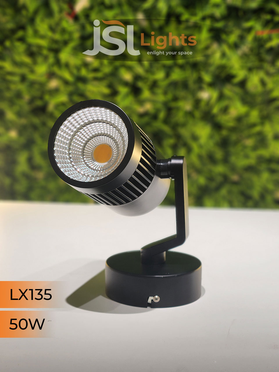 LX 135 50W LED Wall Spotlight Black Body