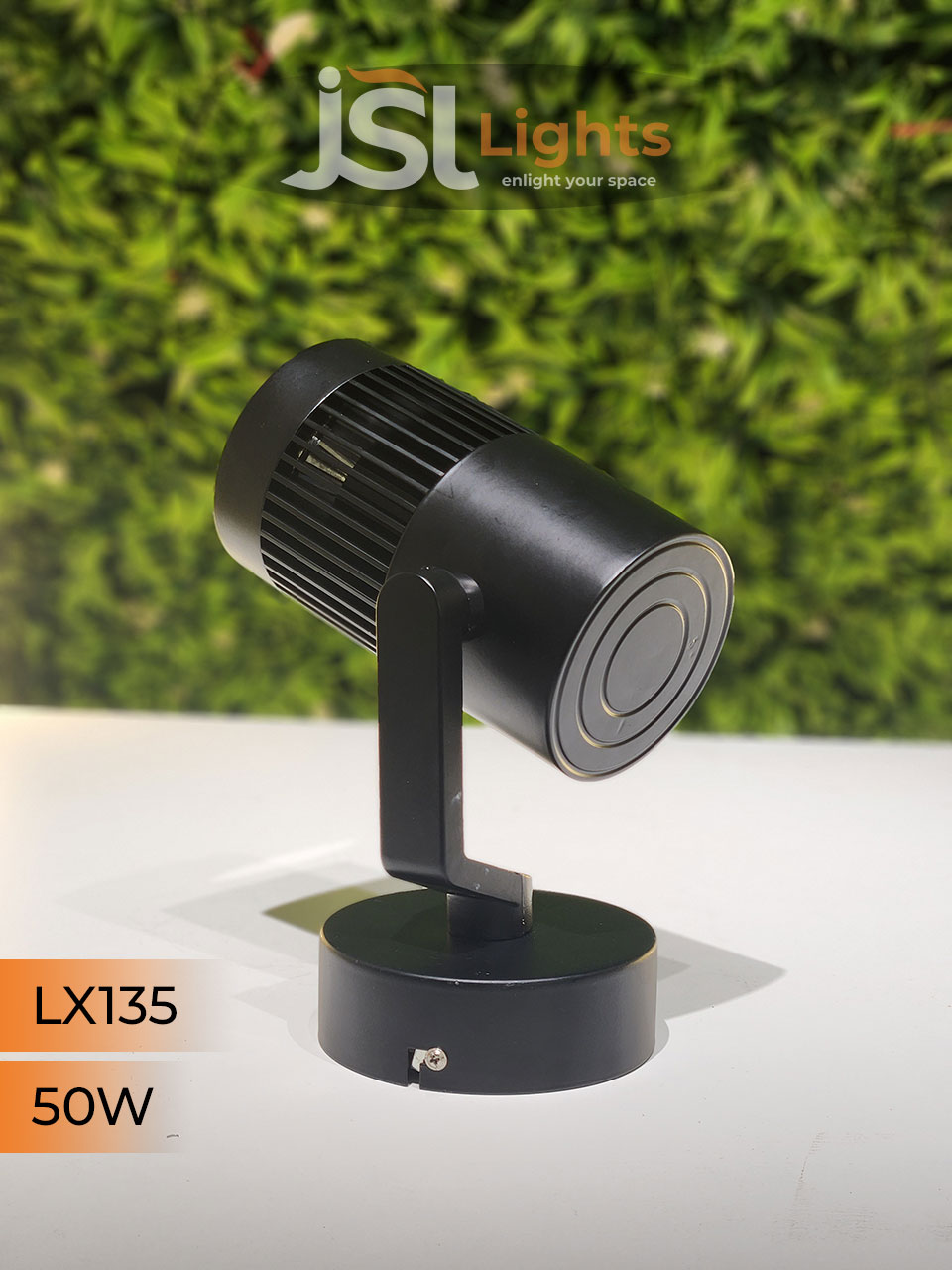 LX 135 50W LED Wall Spotlight Black Body
