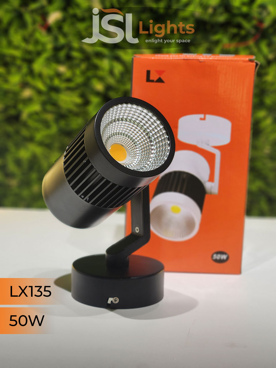 LX 135 50W LED Wall Spotlight Black Body