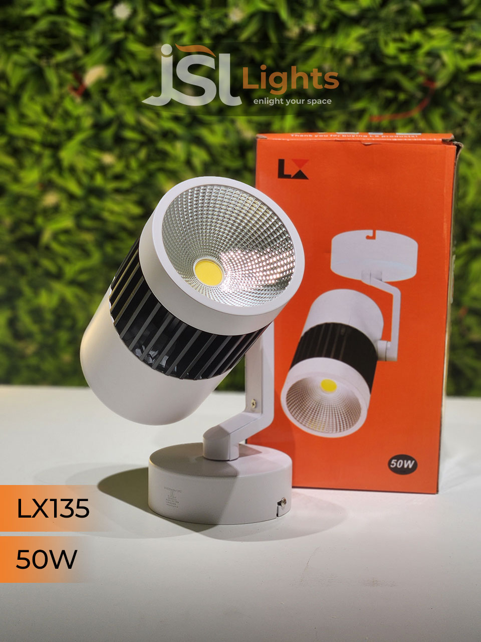 LX 135 50W LED Wall Spotlight White Body