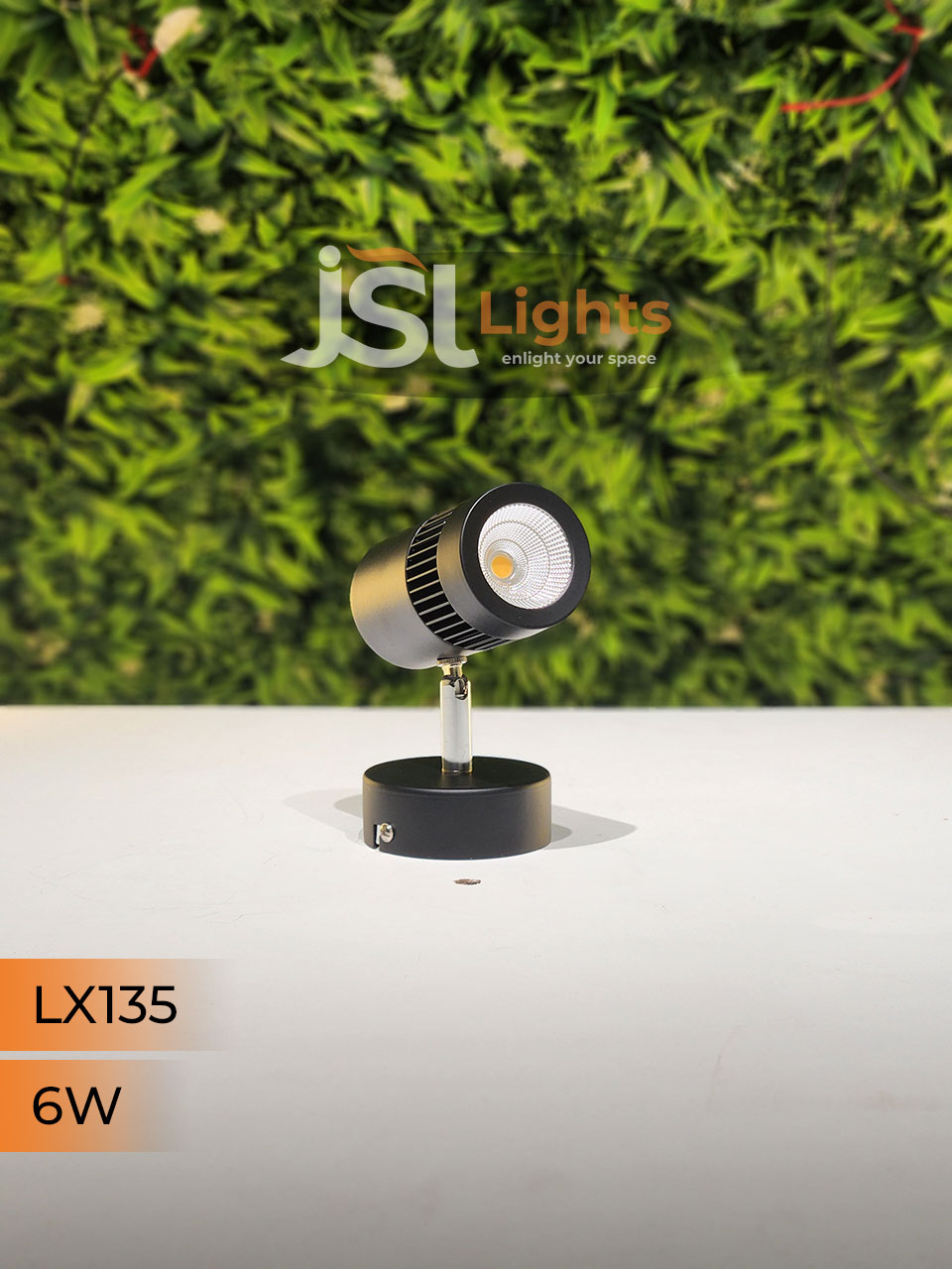 LX 135 6W LED Wall Spotlight Black Body
