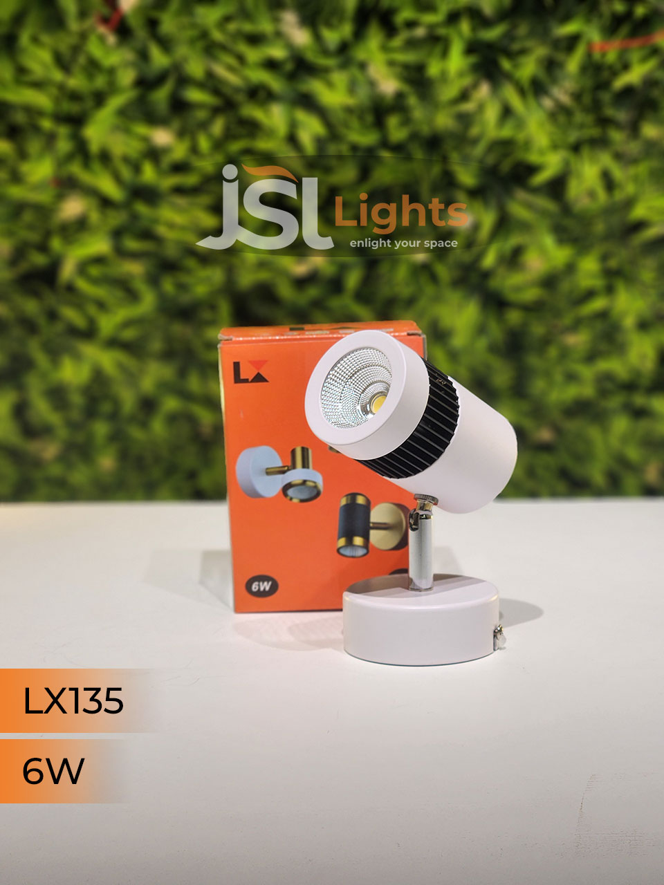 LX 135 6W LED Wall Spotlight White Body