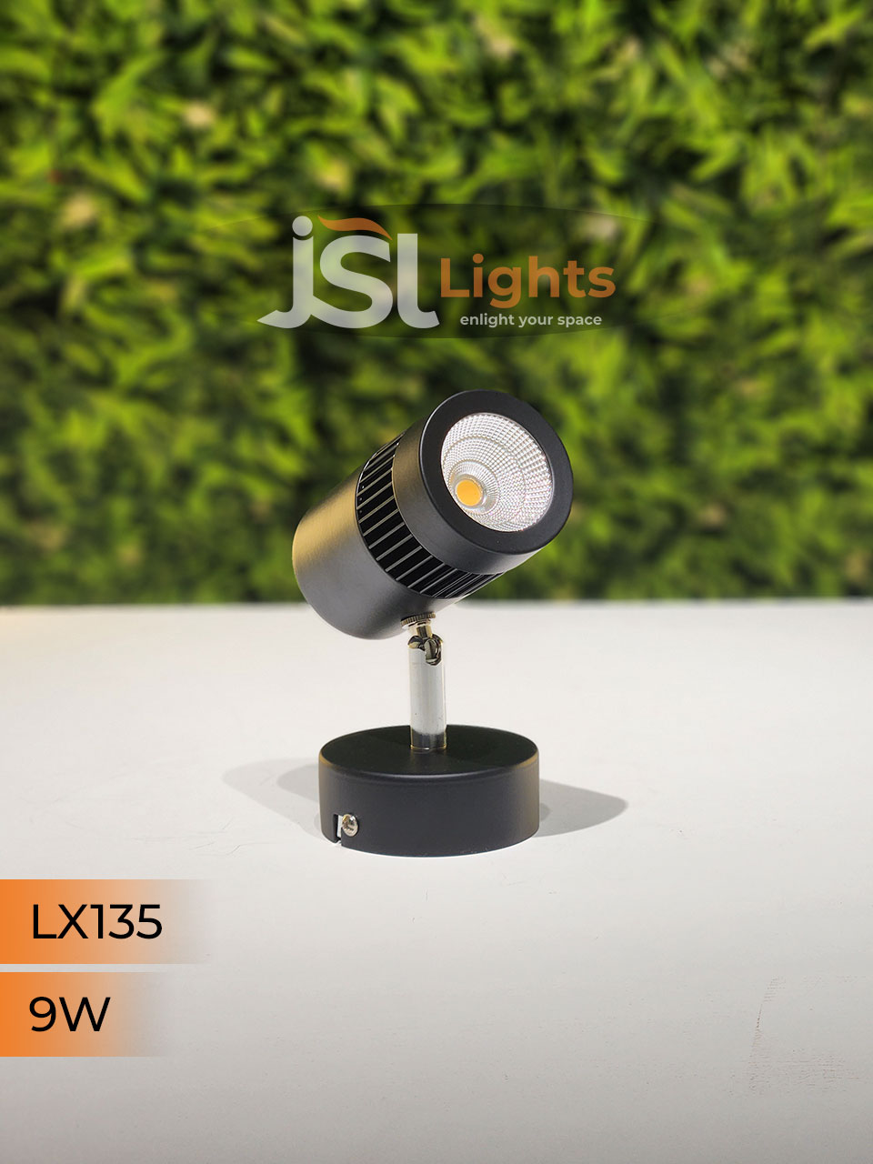 LX 135 9W LED Wall Spotlight Black Body