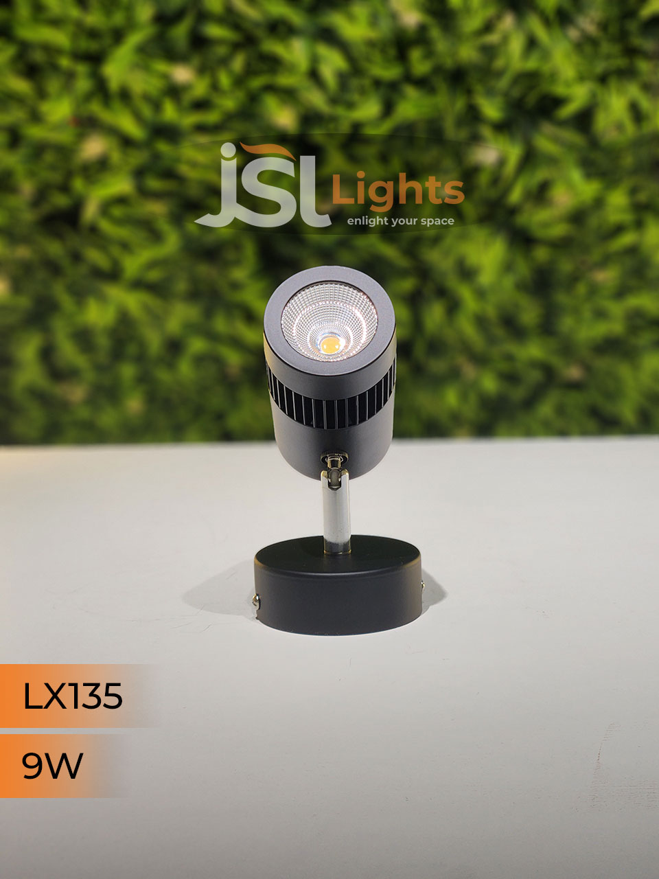 LX 135 9W LED Wall Spotlight Black Body