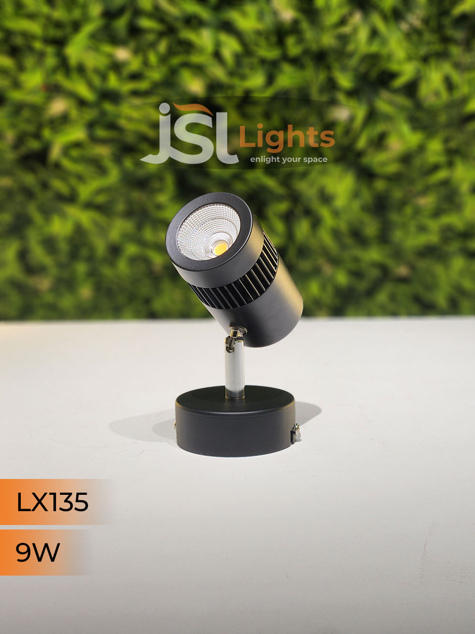 LX 135 9W LED Wall Spotlight Black Body