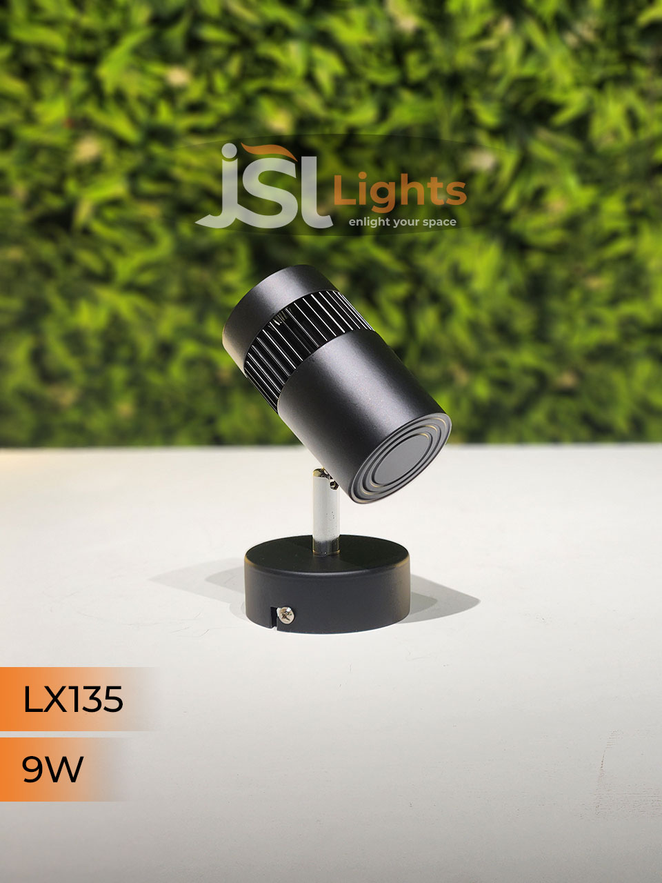 LX 135 9W LED Wall Spotlight Black Body