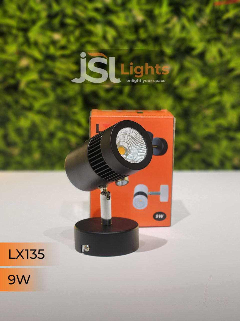 LX 135 9W LED Wall Spotlight Black Body