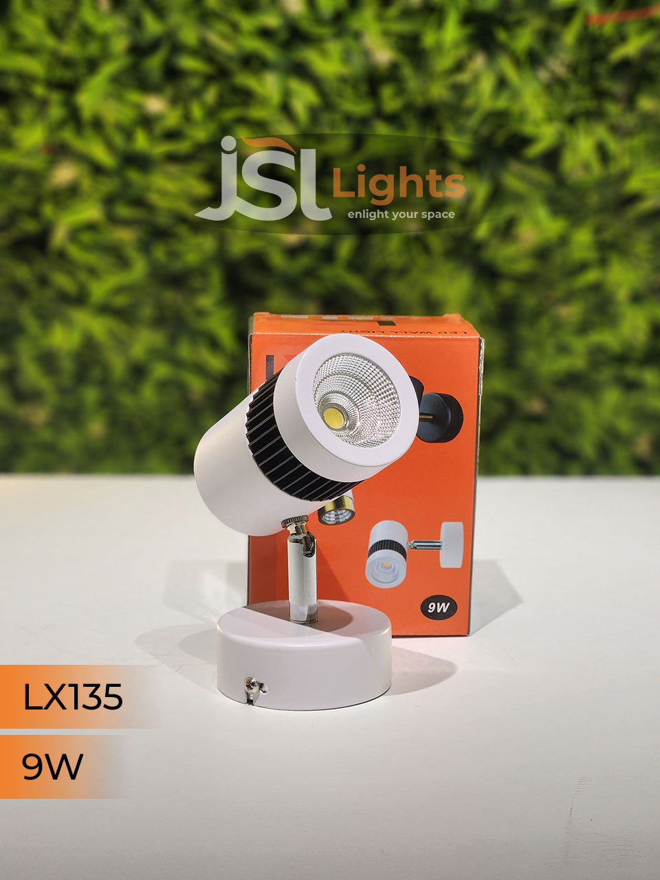 LX 135 9W LED Wall Spotlight White Body