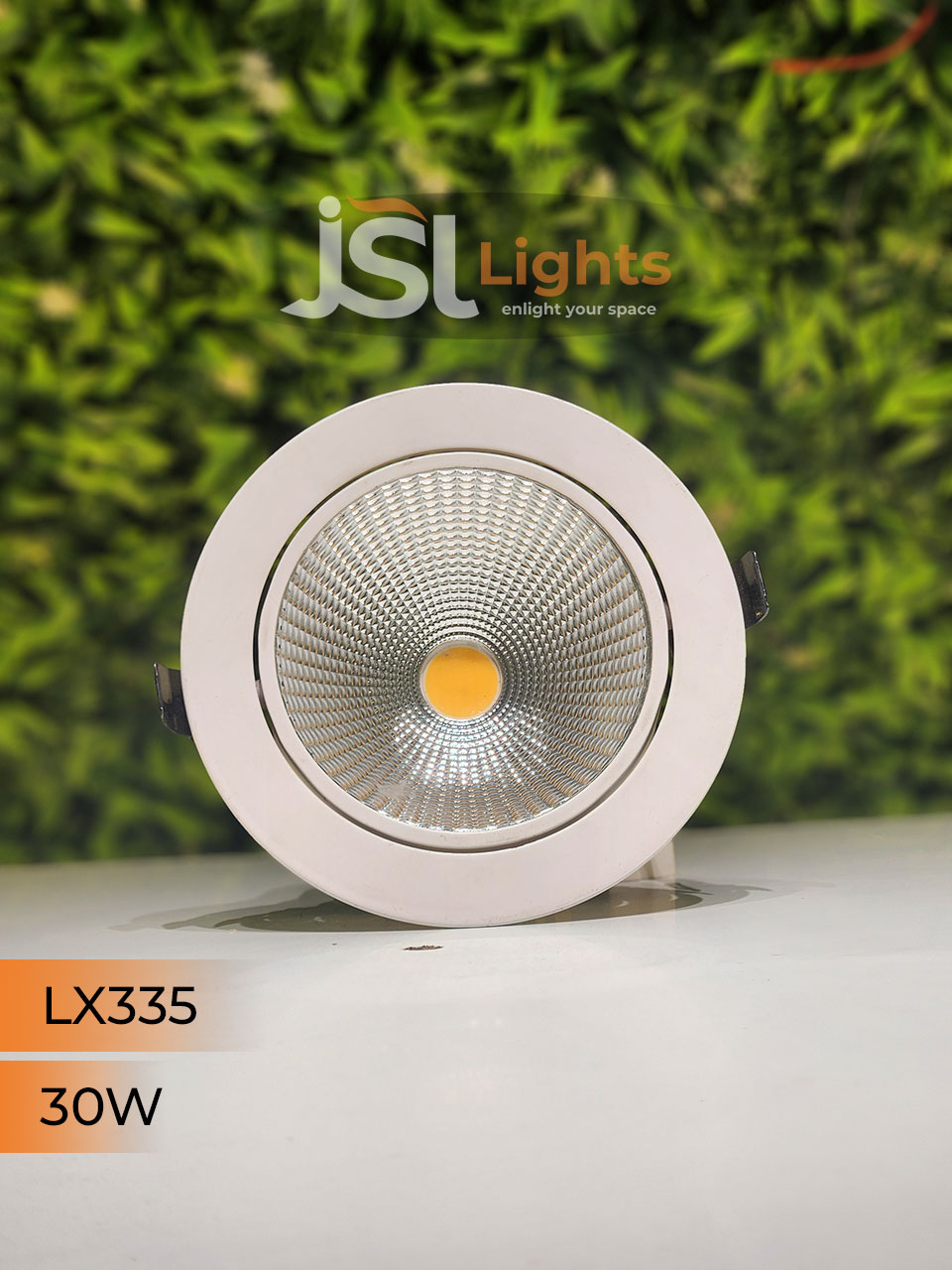 LX 335 30W Round Recessed COB Downlight spotlight for showroom