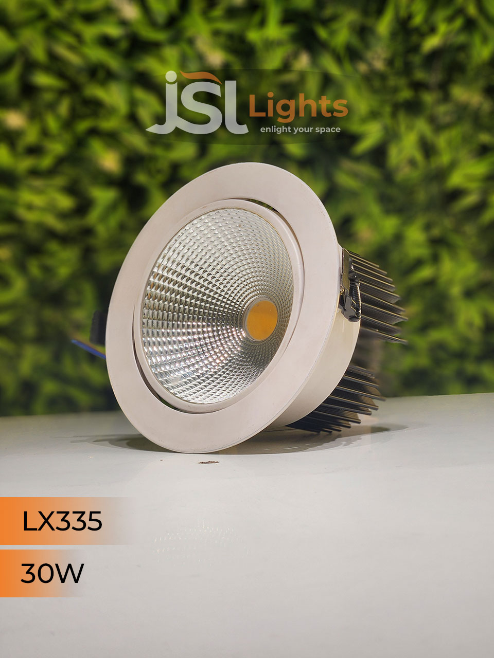 LX 335 30W Round Recessed COB Downlight spotlight for showroom