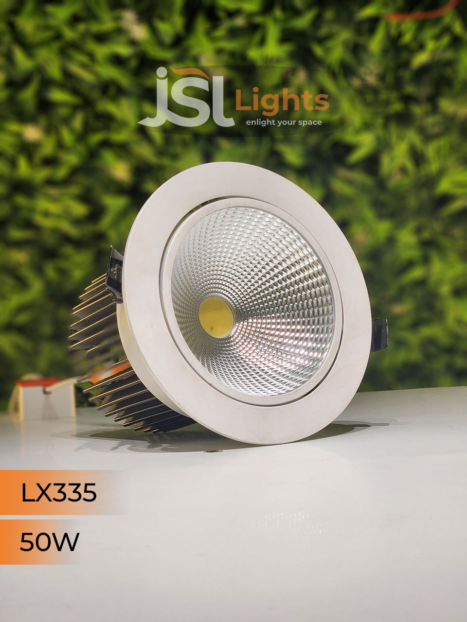 LX 335 50W Round Recessed COB Downlight spotlight for showroom