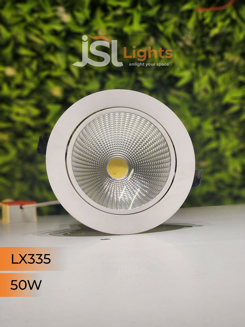 LX 335 50W Round Recessed COB Downlight spotlight for showroom