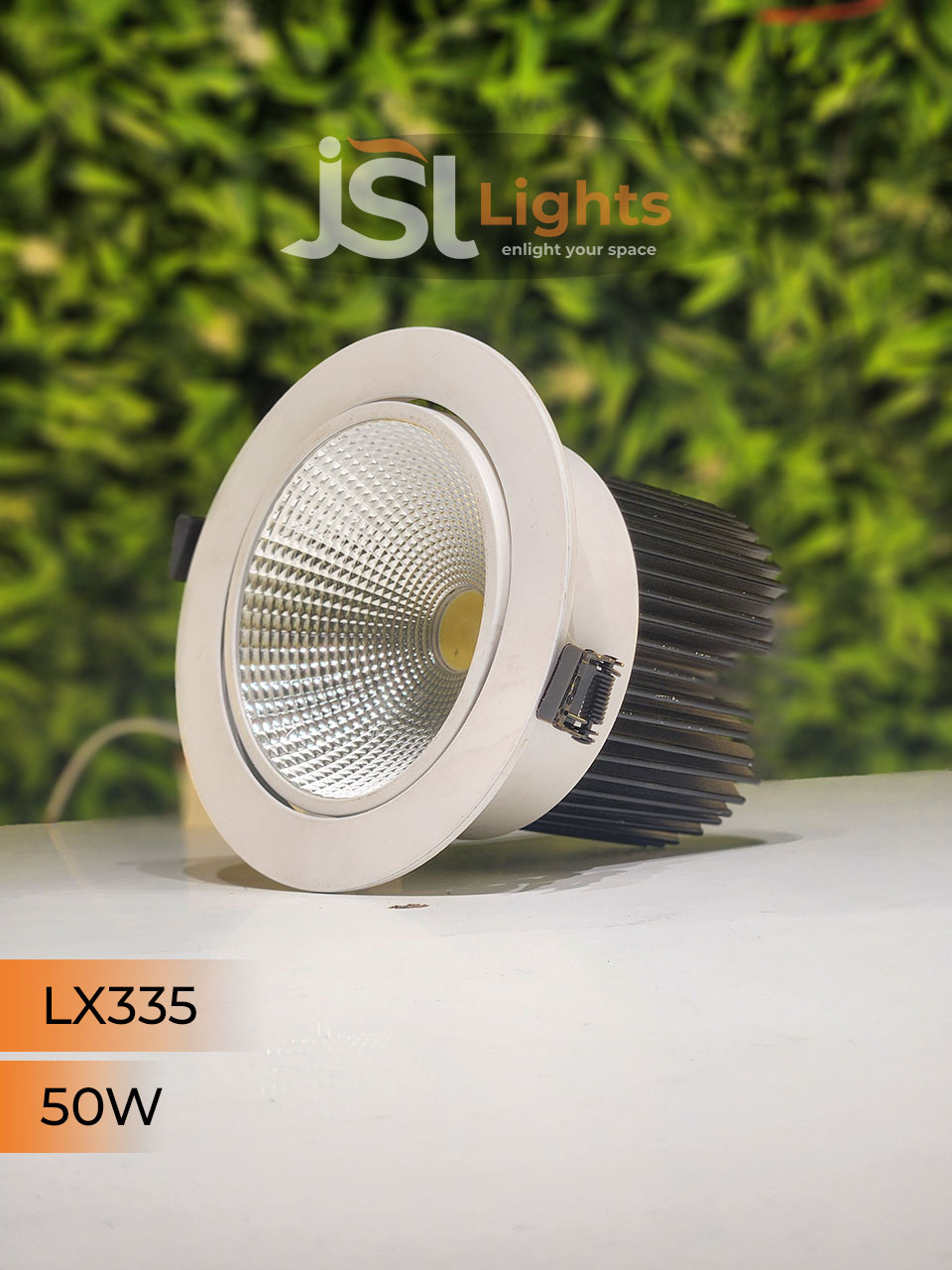 LX 335 50W Round Recessed COB Downlight spotlight for showroom