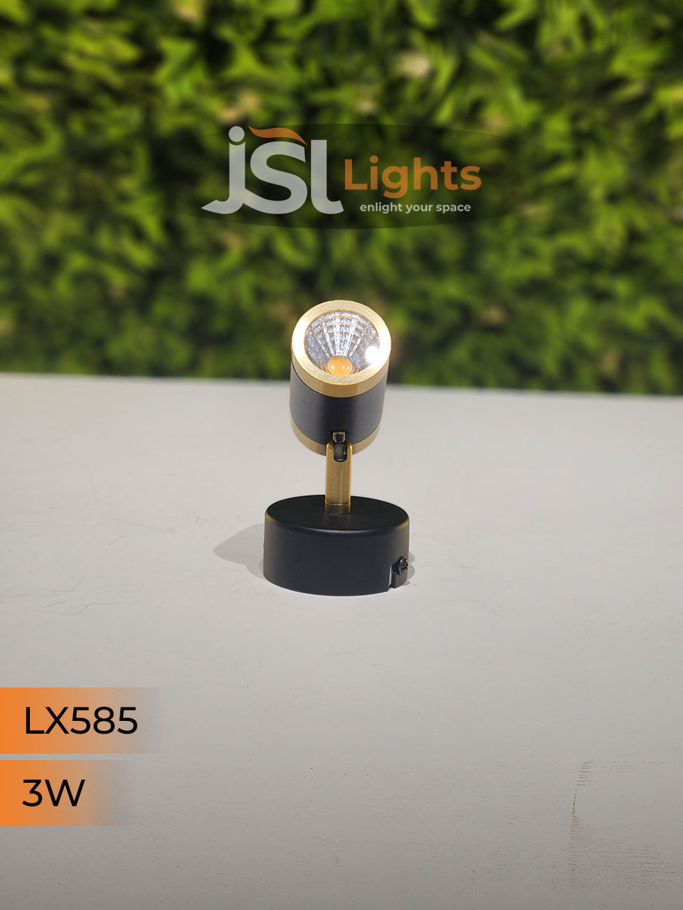 LX 585 3W Black GD Surface Wall Cob Focus Light