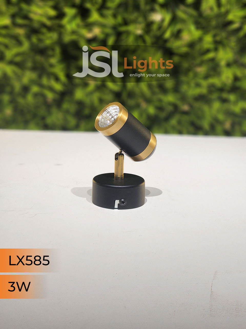 LX 585 3W Black GD Surface Wall Cob Focus Light