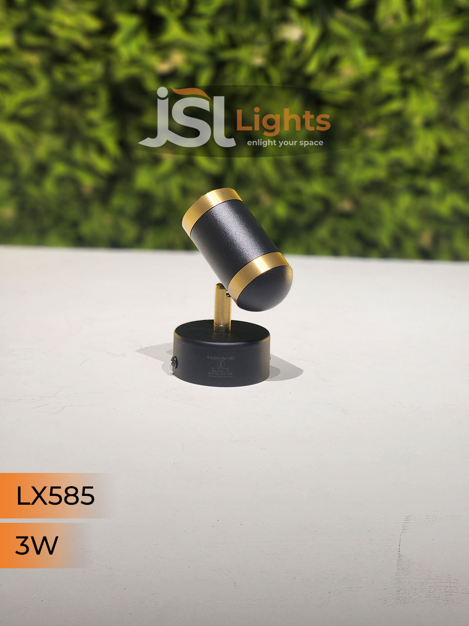 LX 585 3W Black GD Surface Wall Cob Focus Light