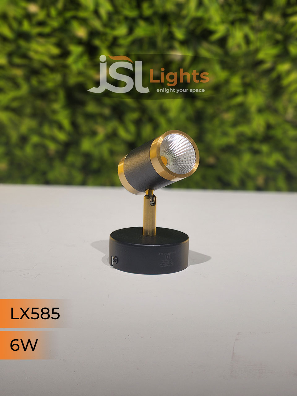 LX 585 6W Black GD Surface Wall Cob Focus Light