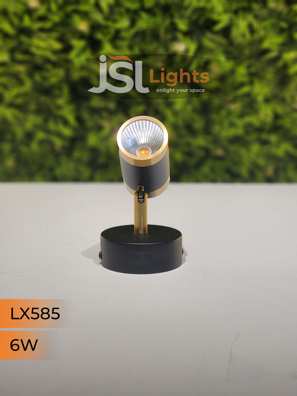 LX 585 6W Black GD Surface Wall Cob Focus Light