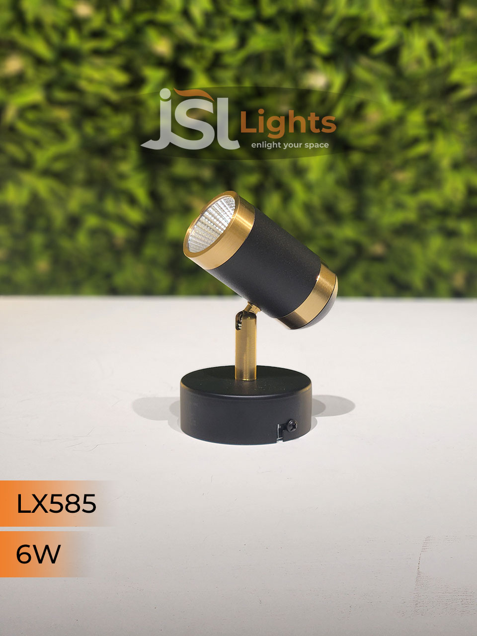 LX 585 6W Black GD Surface Wall Cob Focus Light